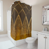 Rideaux De Douche Abstrait art déco géométrique ornementé gol (En situation)