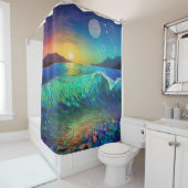 Rideaux De Douche Abstrait Azure Seascape (En situation)