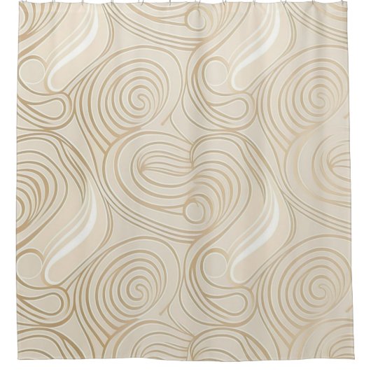 Rideaux De Douche Abstrait blanc et beige (Devant)