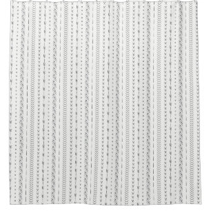 Rideaux De Douche Abstrait Bohème Flèche Rayure Géométrique Blanc Gr