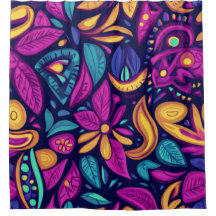 Abstrait bohème floral coloré 1