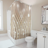 Rideaux De Douche Abstrait Brown, Waves Stars Arrière - plan. (En situation)