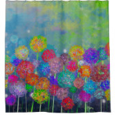Rideaux De Douche Abstrait champ impressionniste de fleurs (Devant)