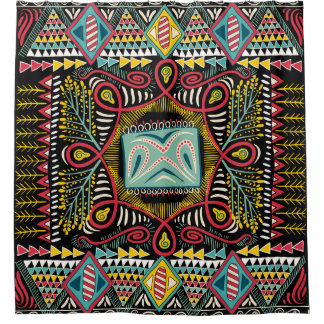 Rideaux De Douche Abstrait coloré : design de poche carré.