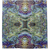 Rideaux De Douche Abstrait couleur Mandala olive sauge violet bleu (Devant)