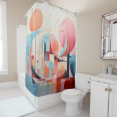 Rideaux De Douche Abstrait, couleur pastel, éclaboussure, éclaboussu (En situation)