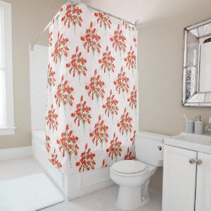 Rideaux De Douche Abstrait de baies rouges botanique