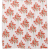 Rideaux De Douche Abstrait de baies rouges botanique (Devant)