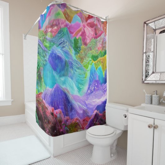 Rideaux De Douche Abstrait de Crystal Mountain (En situation)