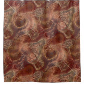 Rideaux De Douche abstrait de marbre orange et rouge (Devant)