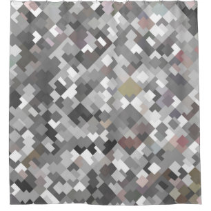 Rideaux De Douche Abstrait en mosaïque gris clair sans couture PA a