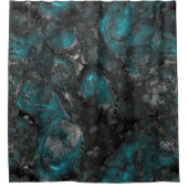 Rideaux De Douche Abstrait en pierre d'argent et de turquoise (Devant)
