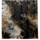 Rideaux De Douche Abstrait fractal noir et or (Devant)