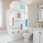 Rideaux De Douche Abstrait géométrique coloré (En situation)