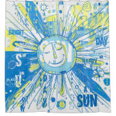 Rideaux De Douche Abstrait Happy Whimsical Sun Word Art (Devant)