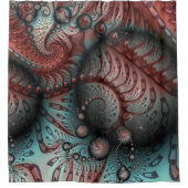 Rideaux De Douche Abstrait Imaginaire dynamique Fractal Art Brown Bl (Devant)