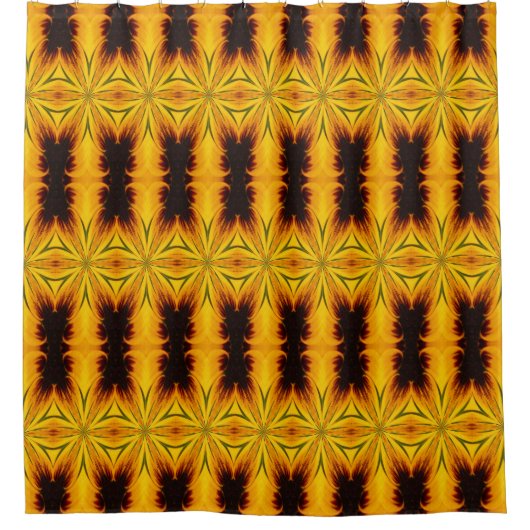 Rideaux De Douche Abstrait Jaune Et Motif Brown (Devant)