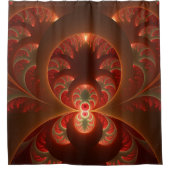 Rideaux De Douche Abstrait lumineux rouge orange moderne Fractal (Devant)