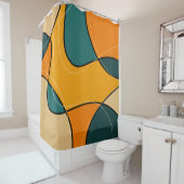 Rideaux De Douche Abstrait Mid-Century moderne (En situation)