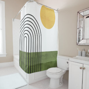 Rideaux De Douche Abstrait minimaliste Sun Rainbow Mid Century moder