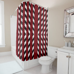 Rideaux De Douche Abstrait moderne Brown & blanc