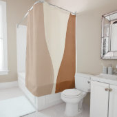 Rideaux De Douche Abstrait moderne du milieu du siècle (En situation)