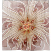 Rideaux De Douche Abstrait Moderne Peach Pastel Flower Fractal Art (Devant)