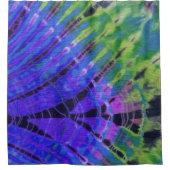 Rideaux De Douche Abstrait Moderne Peacock Blue Green Batik Tie Dye (Devant)