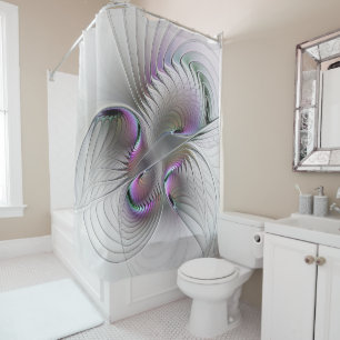 Rideaux De Douche Abstrait moderne Shy Imaginaire Figure Fractal Art
