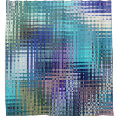 Rideaux De Douche Abstrait moderne Turquoise et violet Motif (Devant)