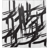 Rideaux De Douche Abstrait monochromatique noir et blanc (Devant)