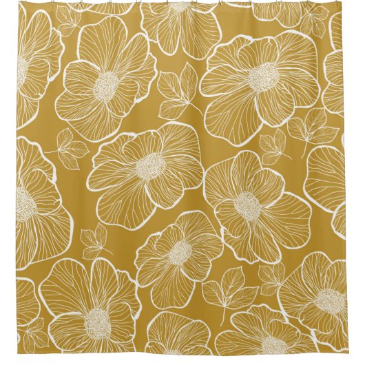 Rideaux De Douche Abstrait motif floral transparent. Arrière-groupe (Devant)