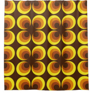 Rideaux De Douche Abstrait. motif sans couture colorée des années 60