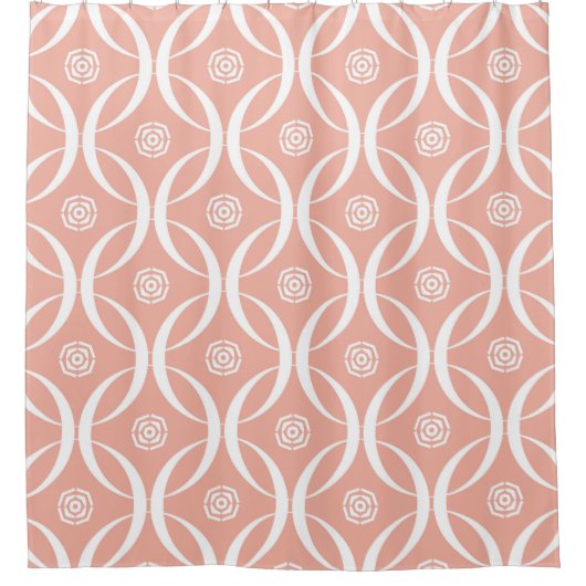 Rideaux De Douche Abstrait motif sans soudure de couleur rose fleur (Devant)