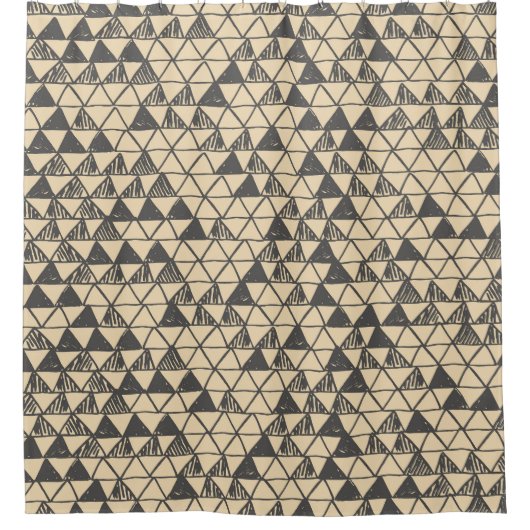 Rideaux De Douche Abstrait Motif triangle Vintage. (Devant)