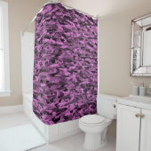 Rideaux De Douche Abstrait Motif violet noir (En situation)