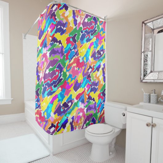 Rideaux De Douche Abstrait multicolore (En situation)