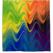Rideaux De Douche Abstrait Multicolore Ondulé (Devant)