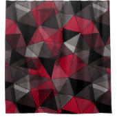 Rideaux De Douche Abstrait, noir et rouge, triangle, géométrique, no (Devant)