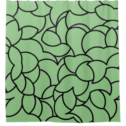Rideaux De Douche Abstrait noir et vert (Devant)