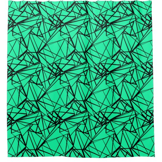 Rideaux De Douche Abstrait noir turquoise (Devant)