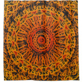 Rideaux De Douche Abstrait orange, jaune et noir (Devant)