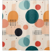Rideaux De Douche Abstrait pastel beige orange rouge vert points (Devant)