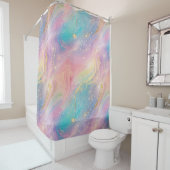 Rideaux De Douche Abstrait Pastel Parties scintillant Motif sans cou (En situation)