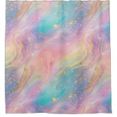 Rideaux De Douche Abstrait Pastel Parties scintillant Motif sans cou (Devant)