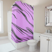 Rideaux De Douche Abstrait rose et noir (En situation)