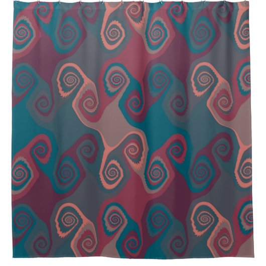 Rideaux De Douche Abstrait rose et turquoise (Devant)