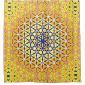 Rideaux De Douche Abstrait rose jaune floral (Devant)