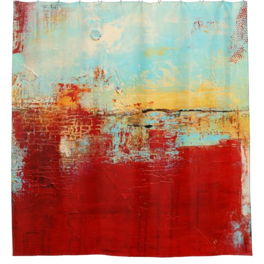 Rideaux De Douche Abstrait rouge de l'Alaska (Devant)