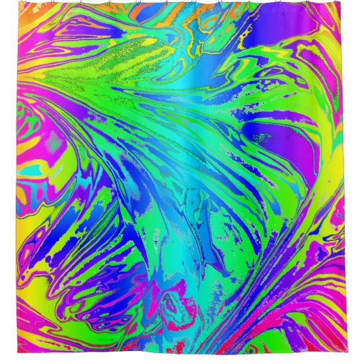 Rideaux De Douche Abstrait Splashing Rainbow Liquid (Devant)